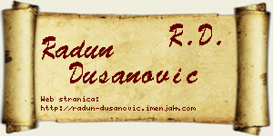 Radun Dušanović vizit kartica